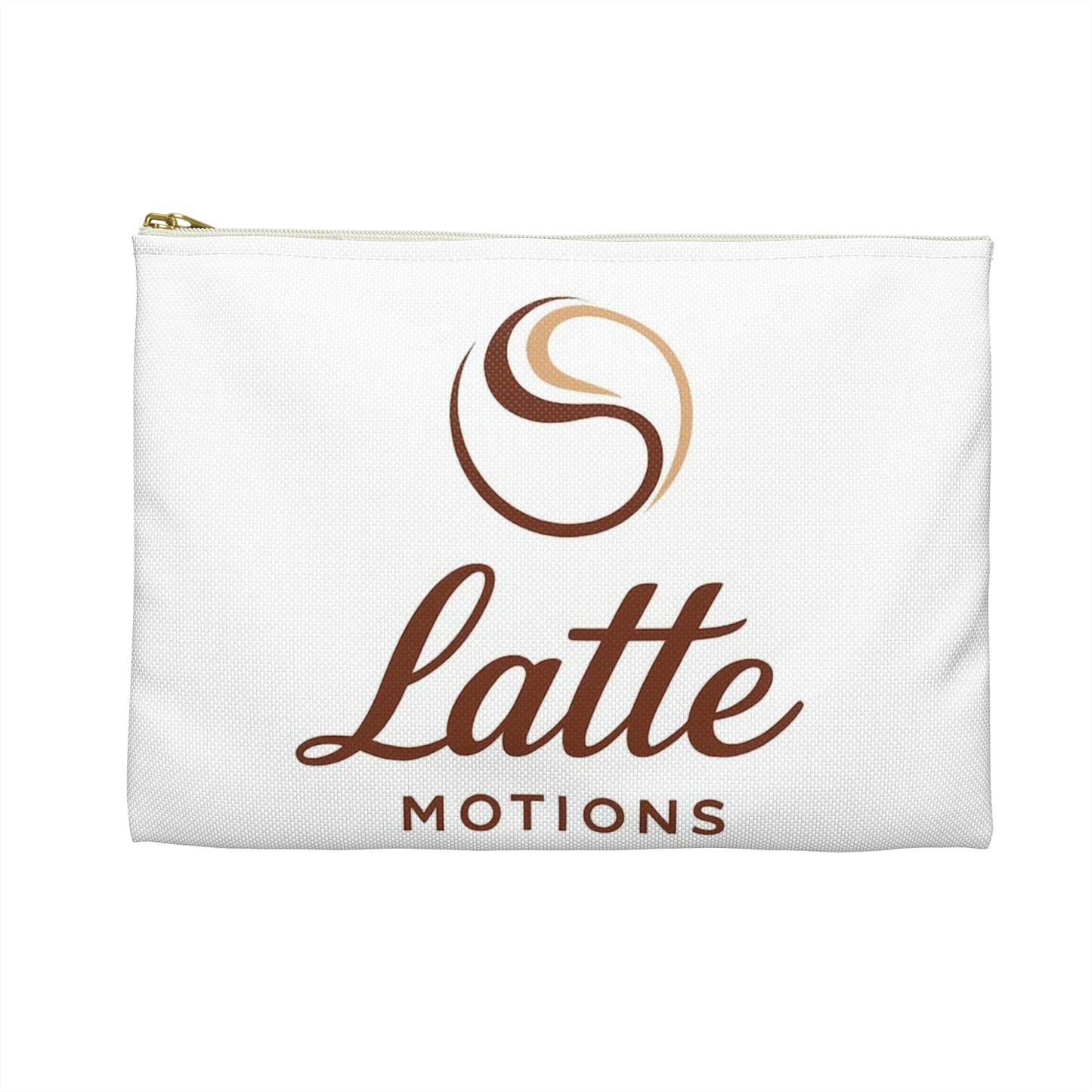 Latte Motions Accessory Pouch — Coffee-Inspired Cosmetic & Tech Organizer