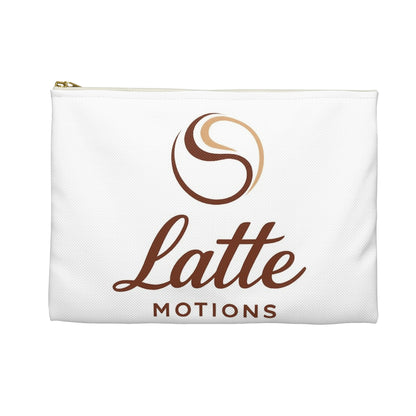 Latte Motions Accessory Pouch — Coffee-Inspired Cosmetic & Tech Organizer
