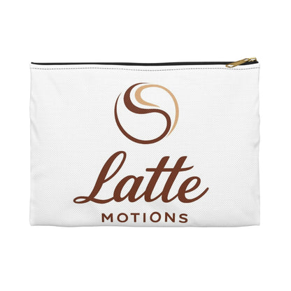 Latte Motions Accessory Pouch — Coffee-Inspired Cosmetic & Tech Organizer
