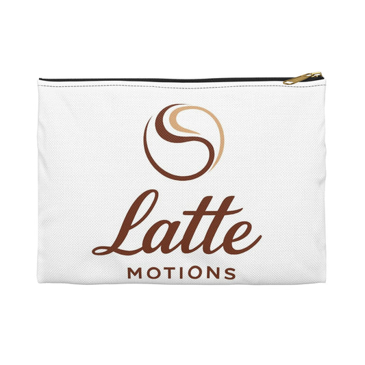 Latte Motions Accessory Pouch — Coffee-Inspired Cosmetic & Tech Organizer