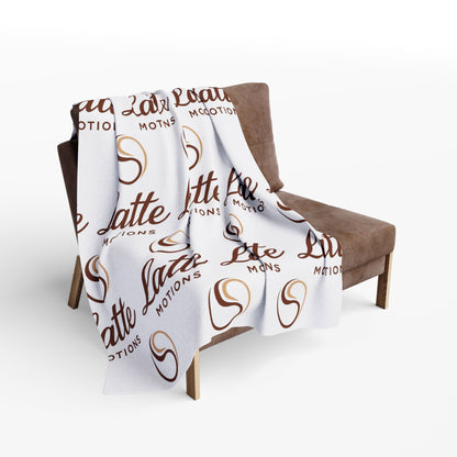 Latte Motions Fleece Blanket — Cozy Coffee Logo Throw