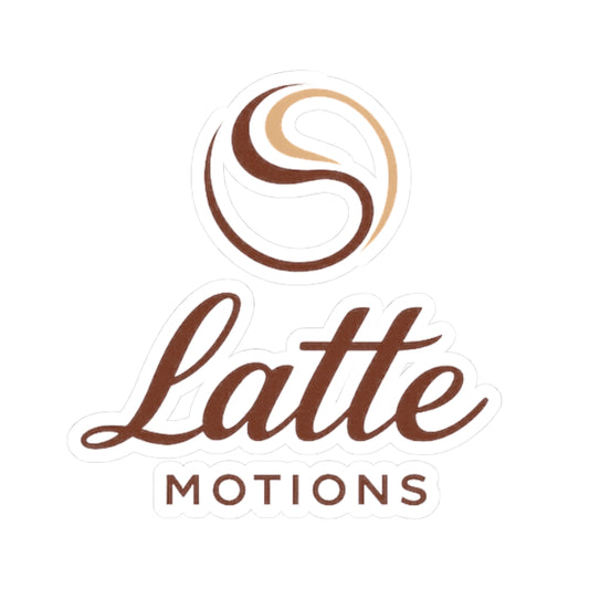 Latte Motions Sticker — Coffee-Themed Kiss-Cut Vinyl Sticker