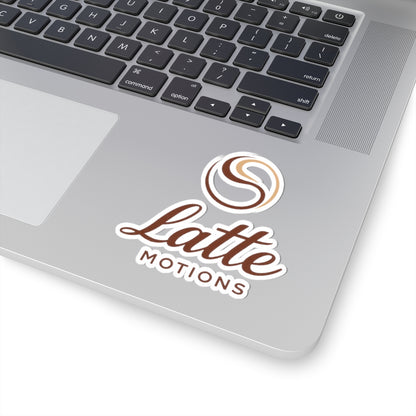 Latte Motions Sticker — Coffee-Themed Kiss-Cut Vinyl Sticker