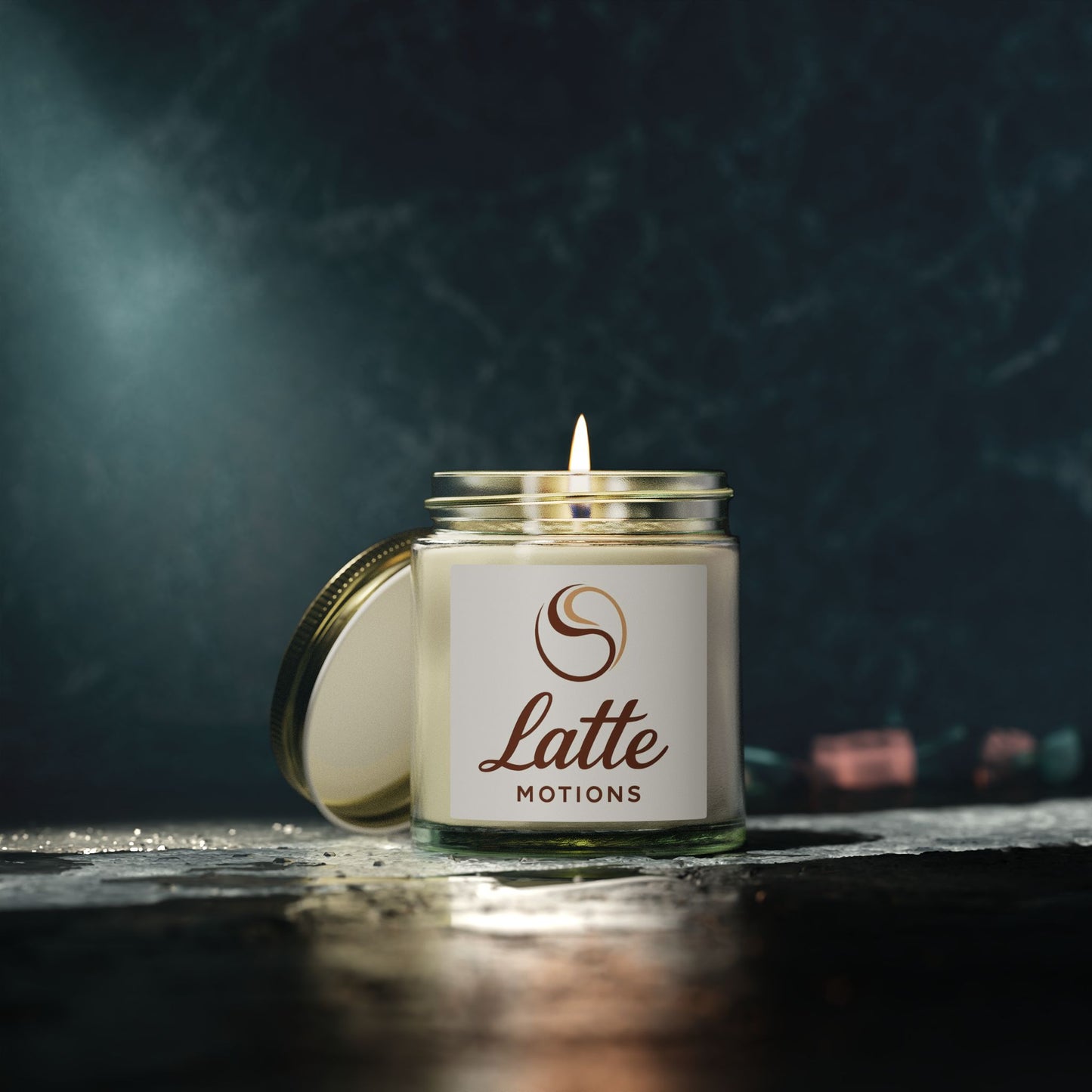 Coconut Apricot Scented Candle — Glass Jar (Latte Motions)