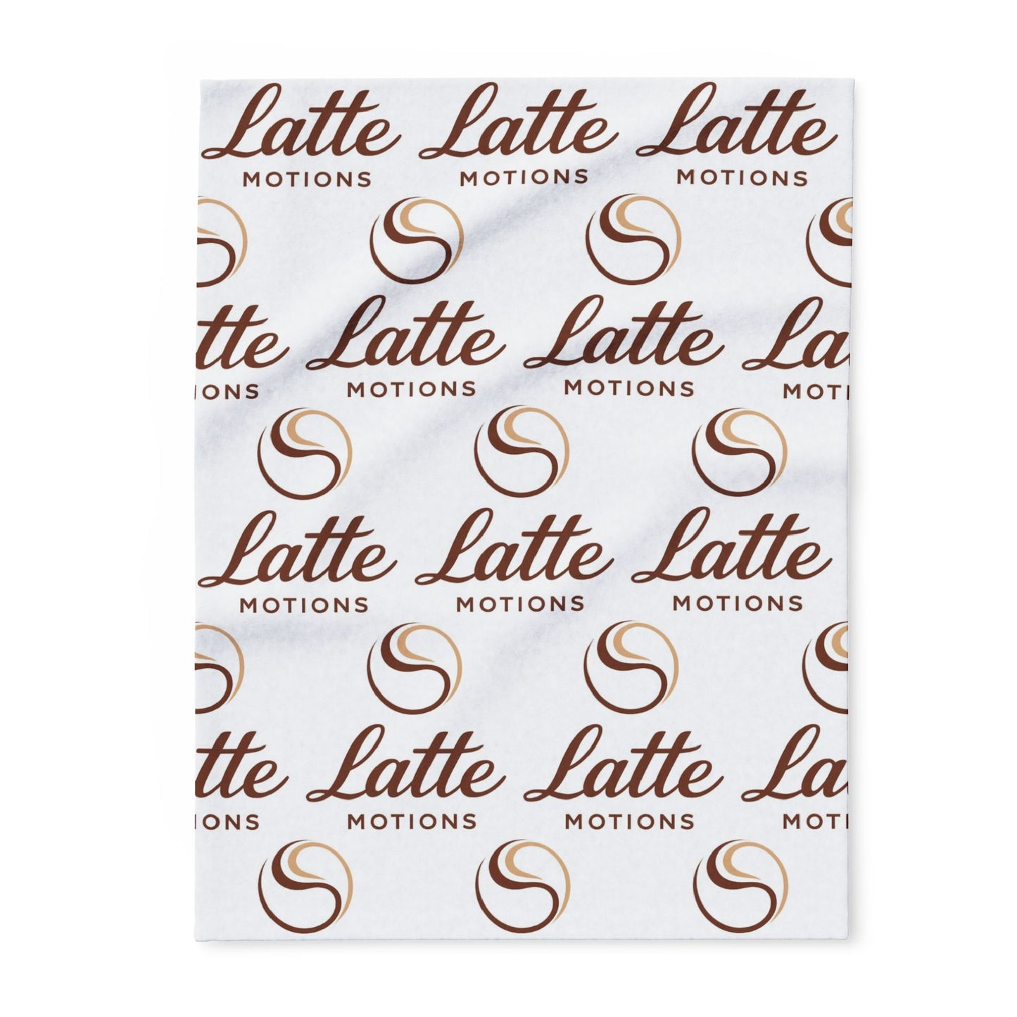 Latte Motions Fleece Blanket — Cozy Coffee Logo Throw