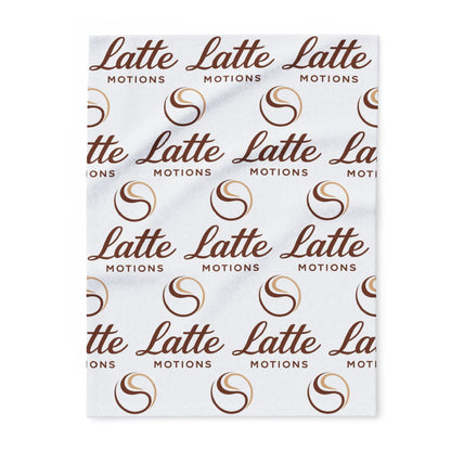 Latte Motions Fleece Blanket — Cozy Coffee Logo Throw