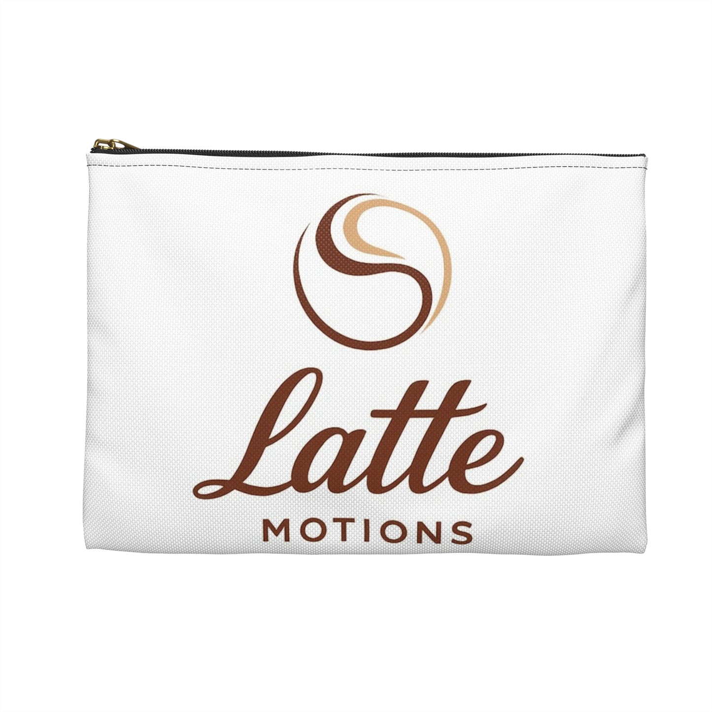 Latte Motions Accessory Pouch — Coffee-Inspired Cosmetic & Tech Organizer