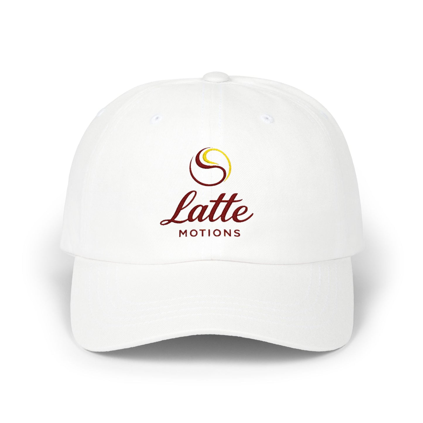 Latte Motions Embroidered Dad Cap — Coffee Logo Baseball Hat
