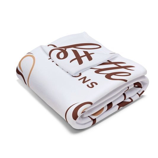 Latte Motions Fleece Blanket — Cozy Coffee Logo Throw