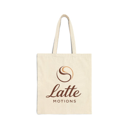 Latte Motions Canvas Tote Bag — Reusable Coffee Market Tote
