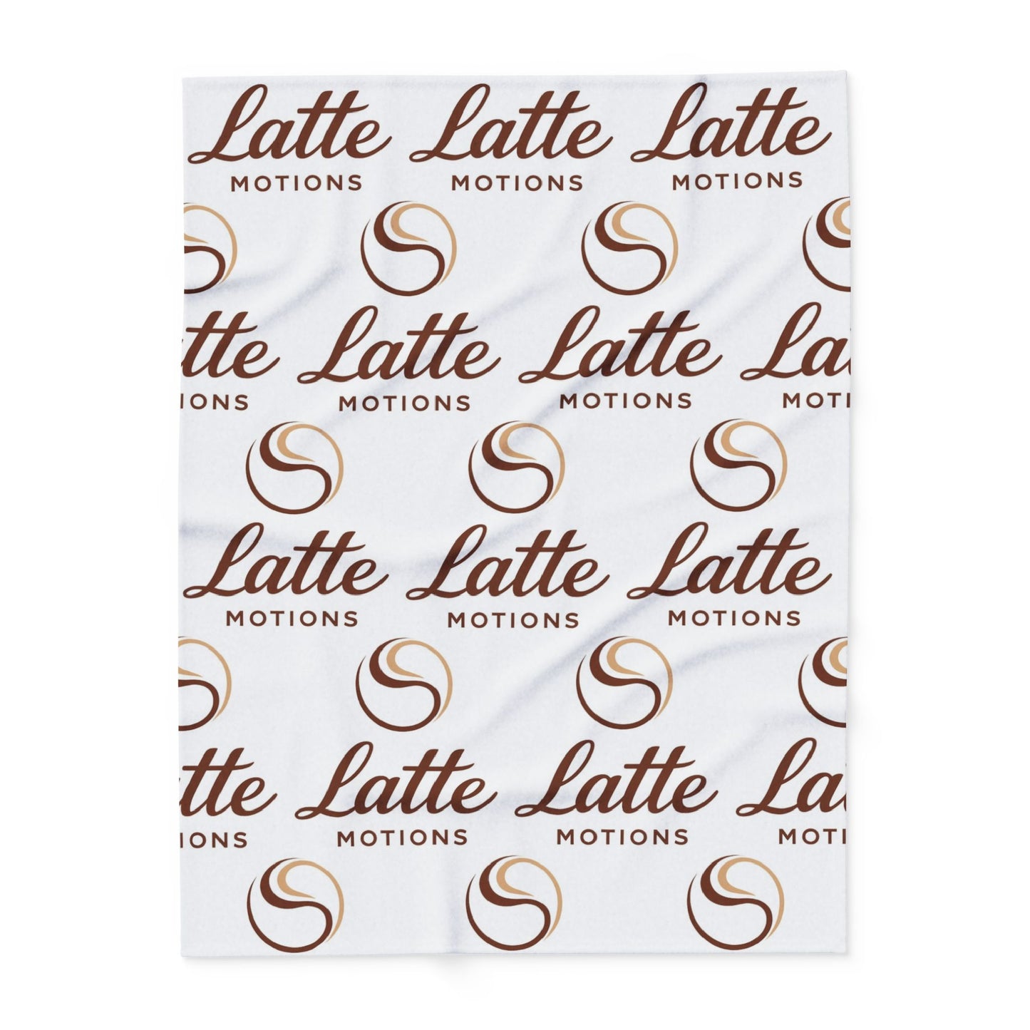 Latte Motions Fleece Blanket — Cozy Coffee Logo Throw