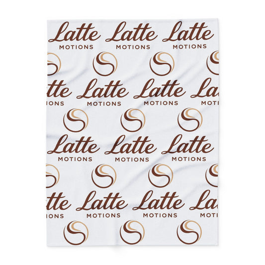 Latte Motions Fleece Blanket — Cozy Coffee Logo Throw